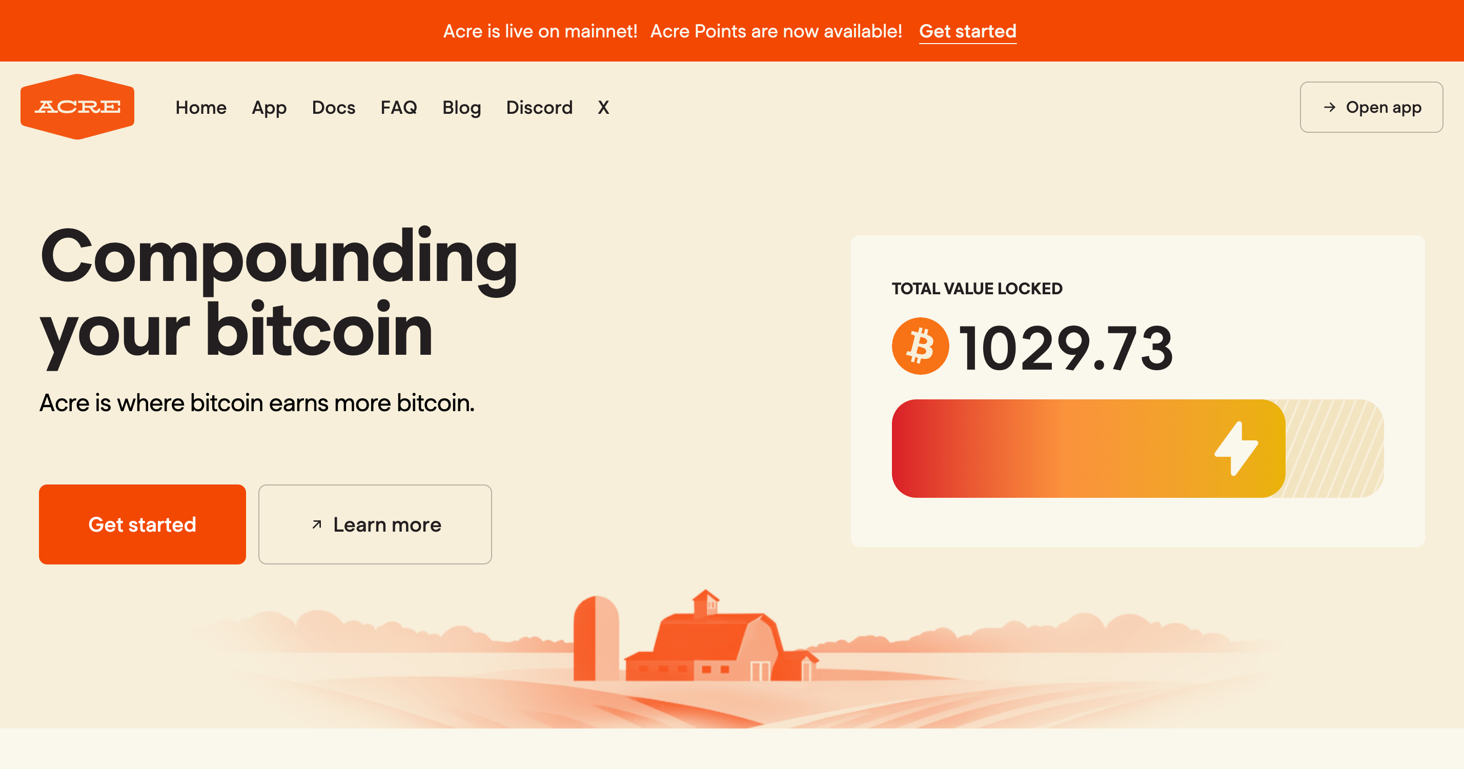 Screenshot of Acre website