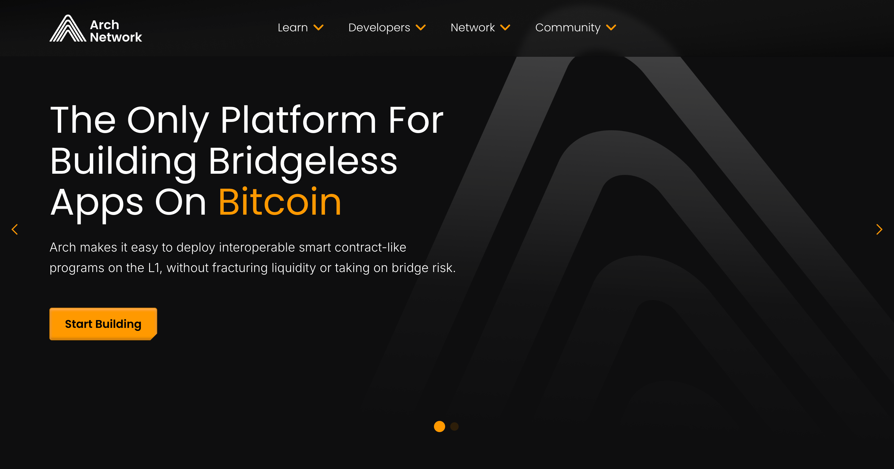 Screenshot of Arch Network website