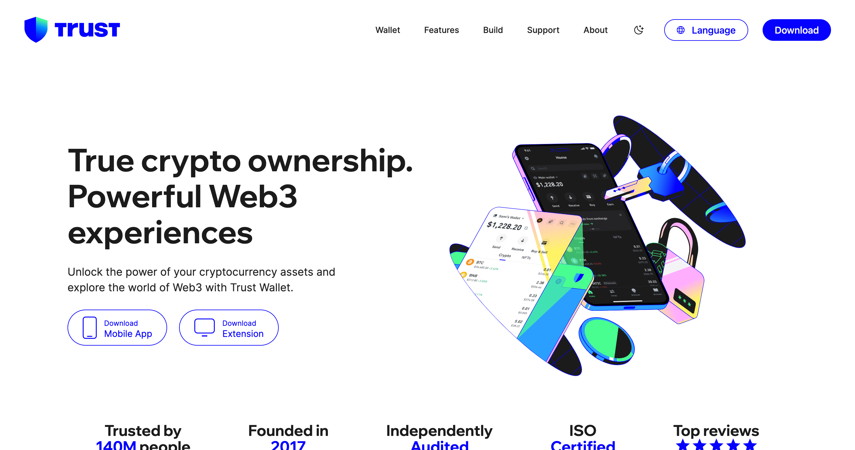 Screenshot of Trust Wallet website