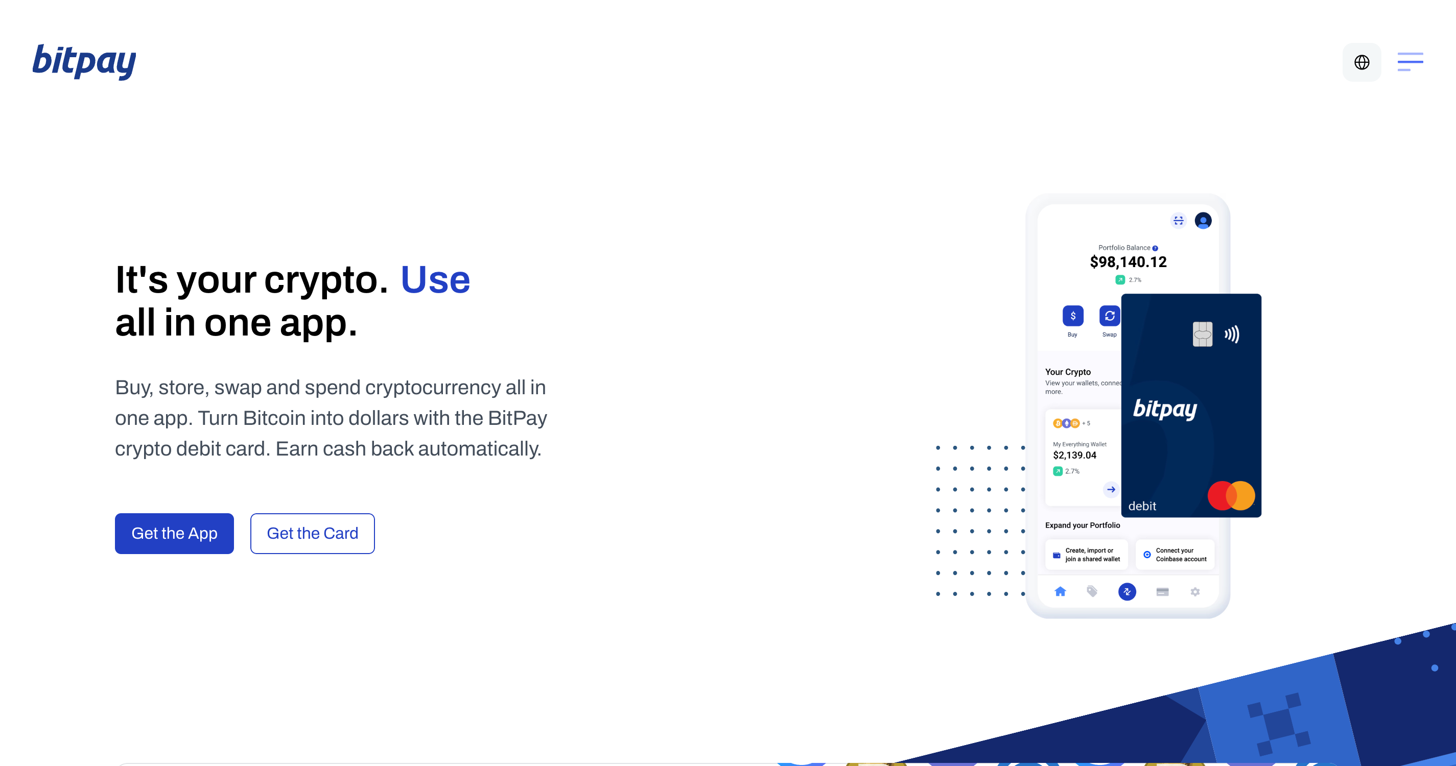 Screenshot of Bitpay website