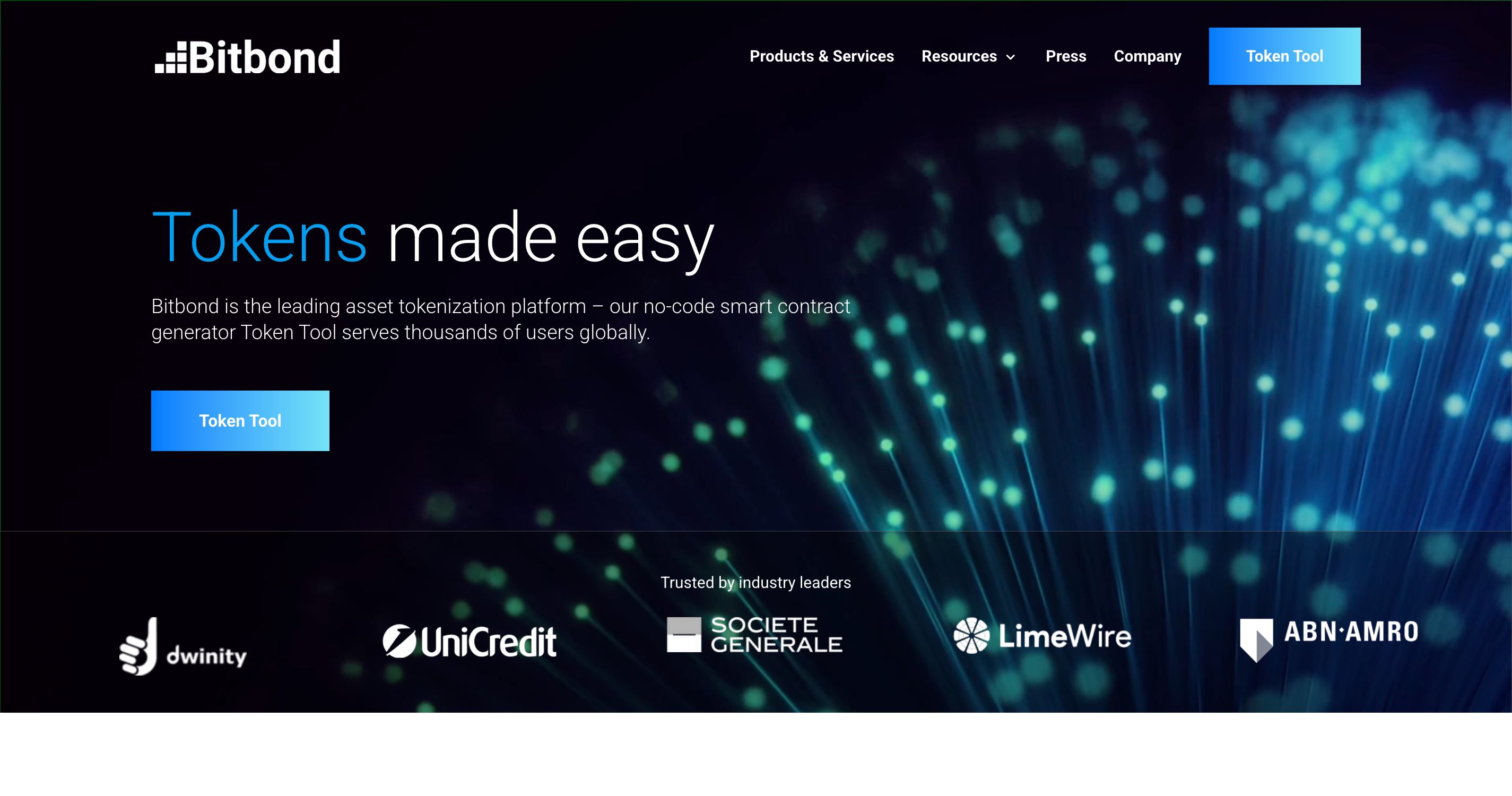 Screenshot of Bitbond website