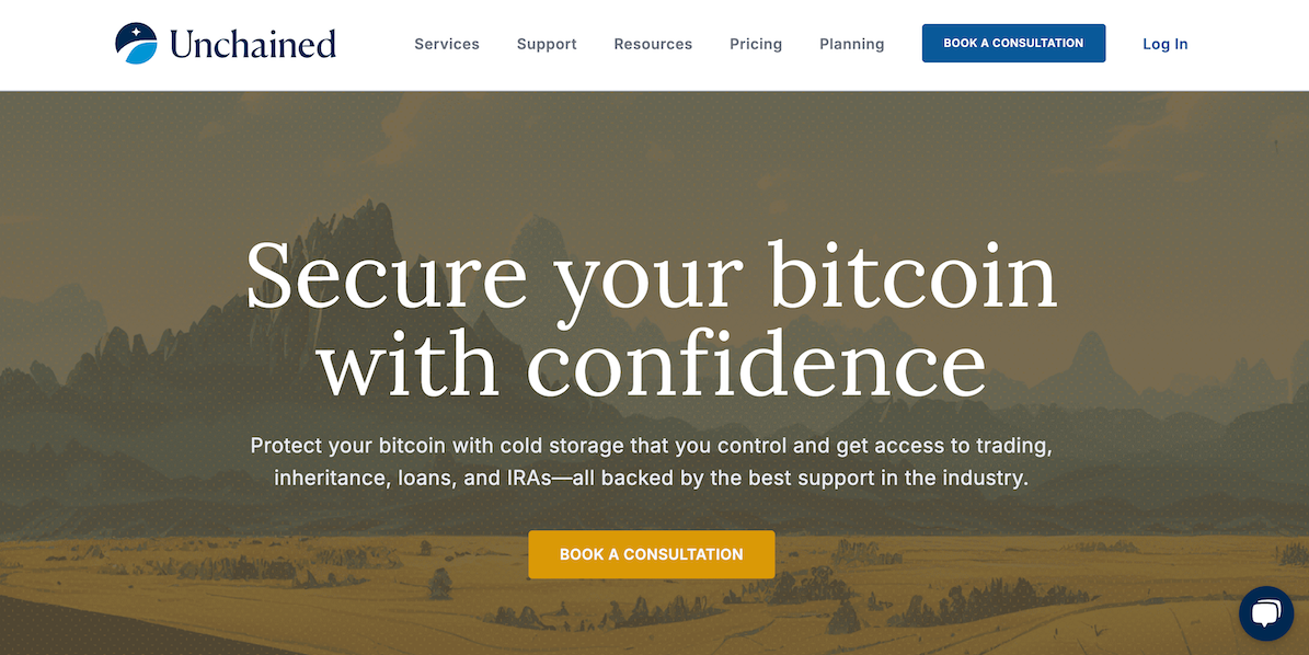 Screenshot of Unchained Capital website