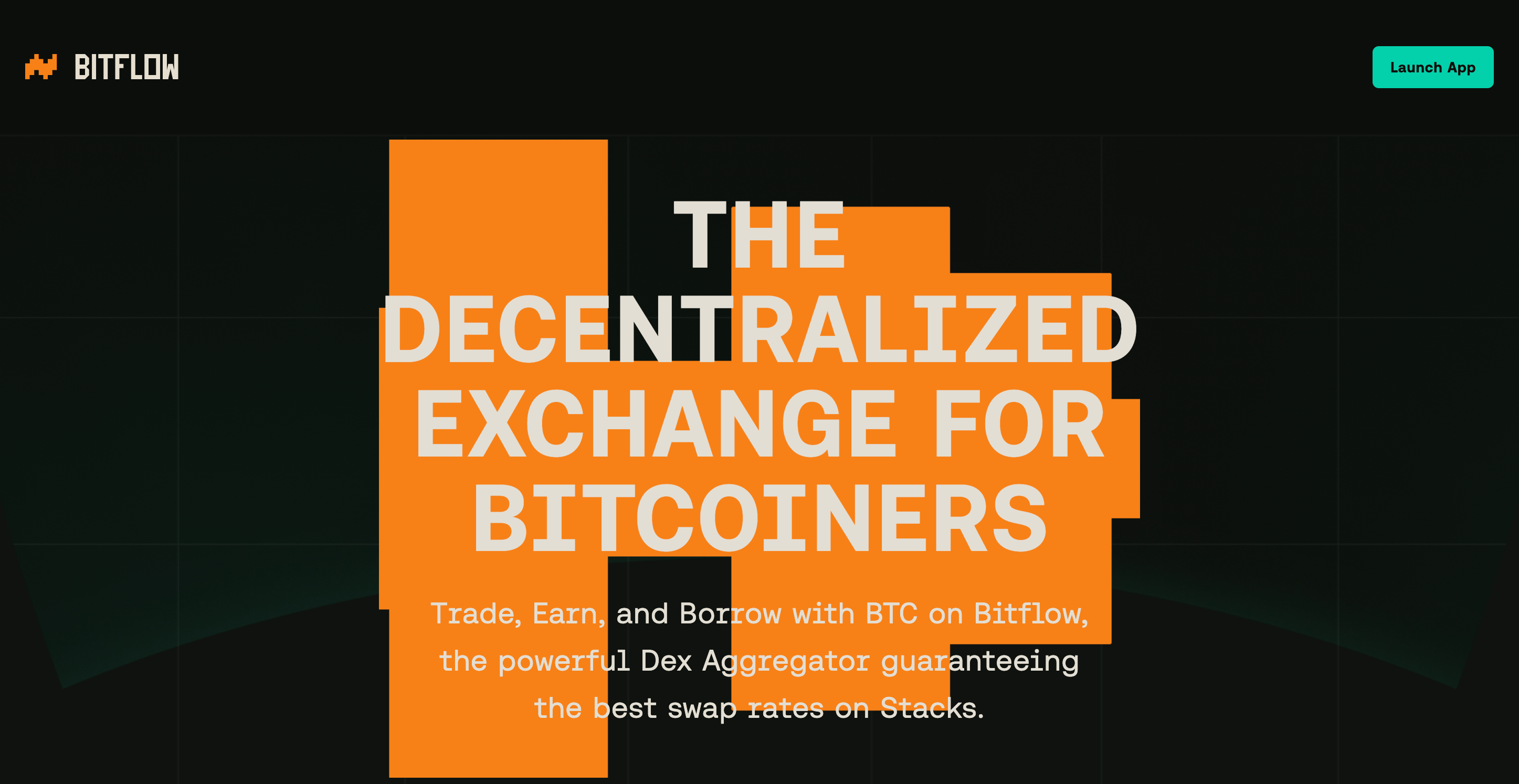 Screenshot of Bitflow website