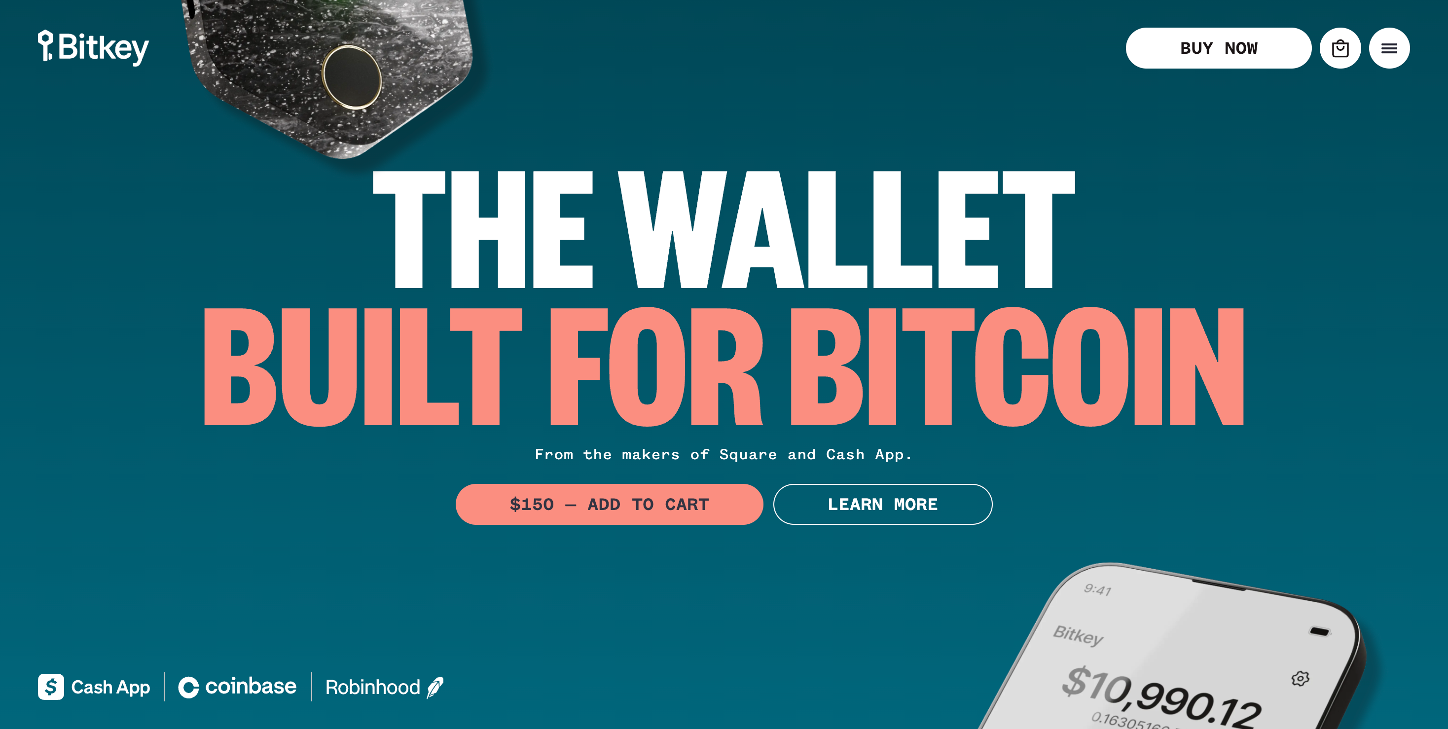 Screenshot of Bitkey website
