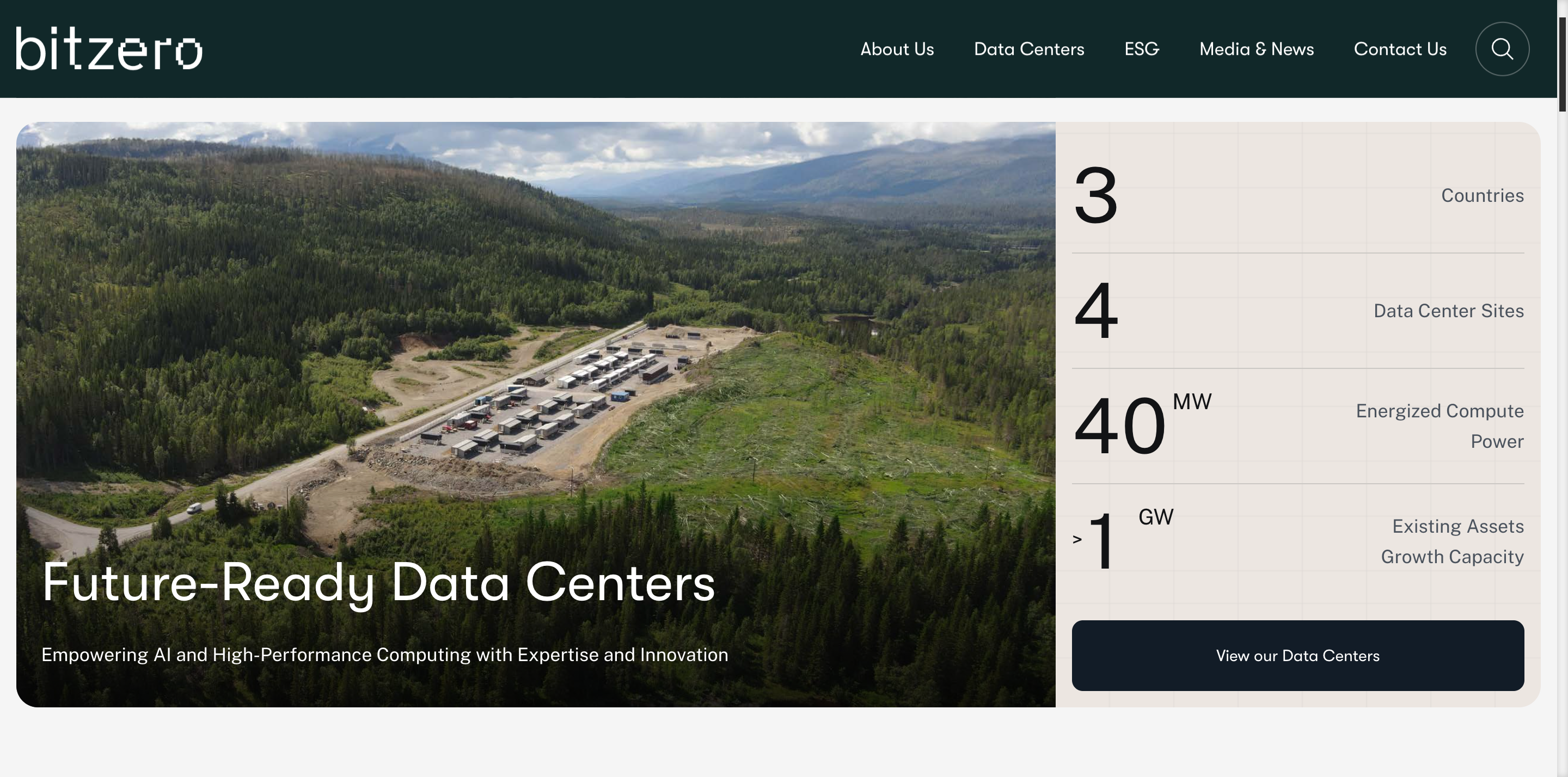 Screenshot of BitZero website