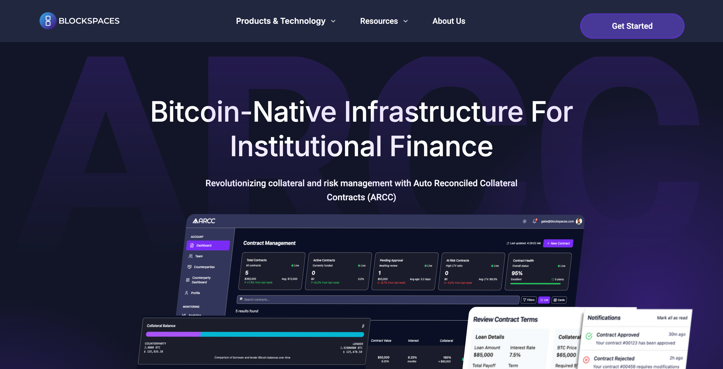 Screenshot of BlockSpaces website