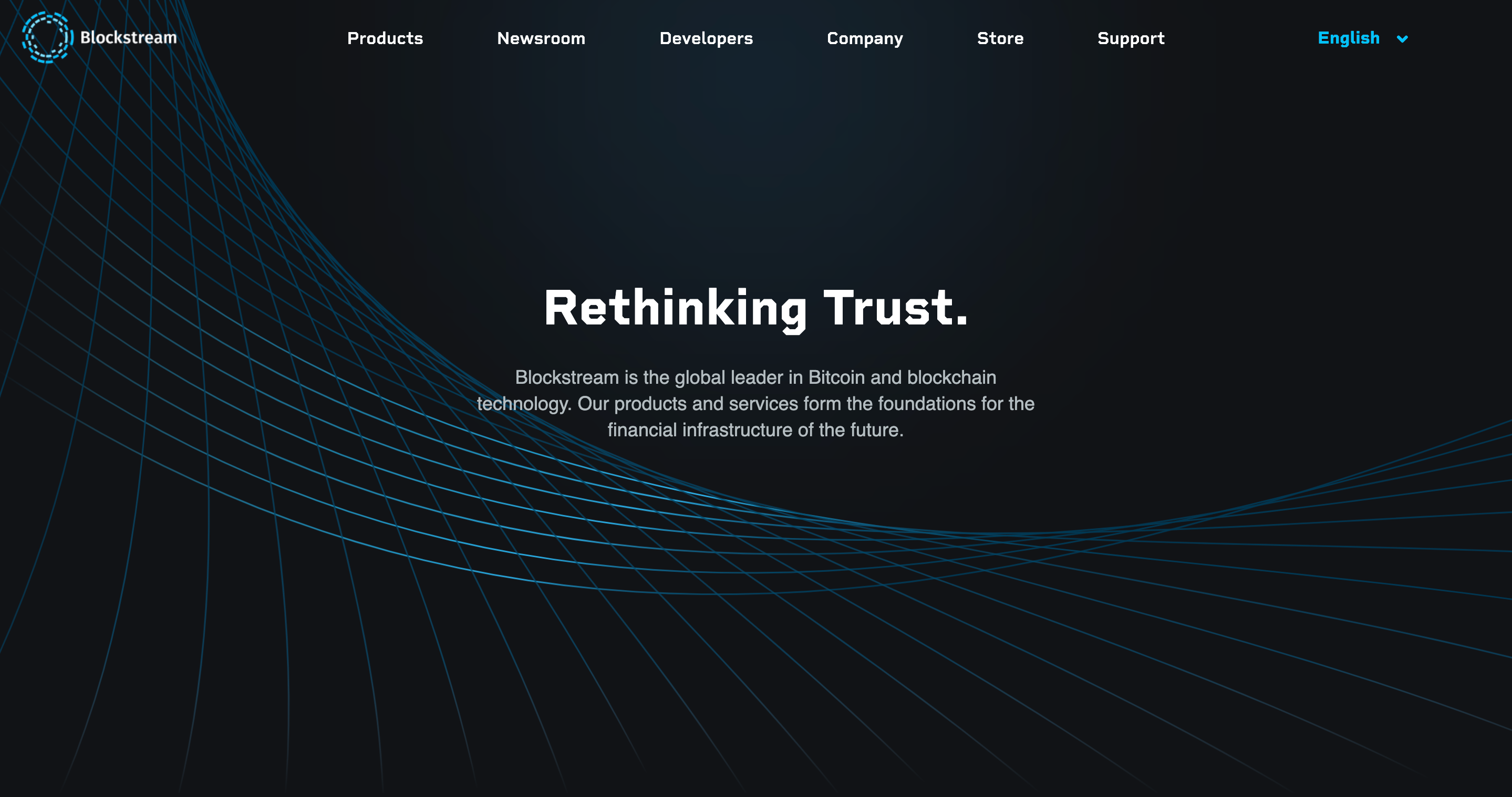 Screenshot of Blockstream website