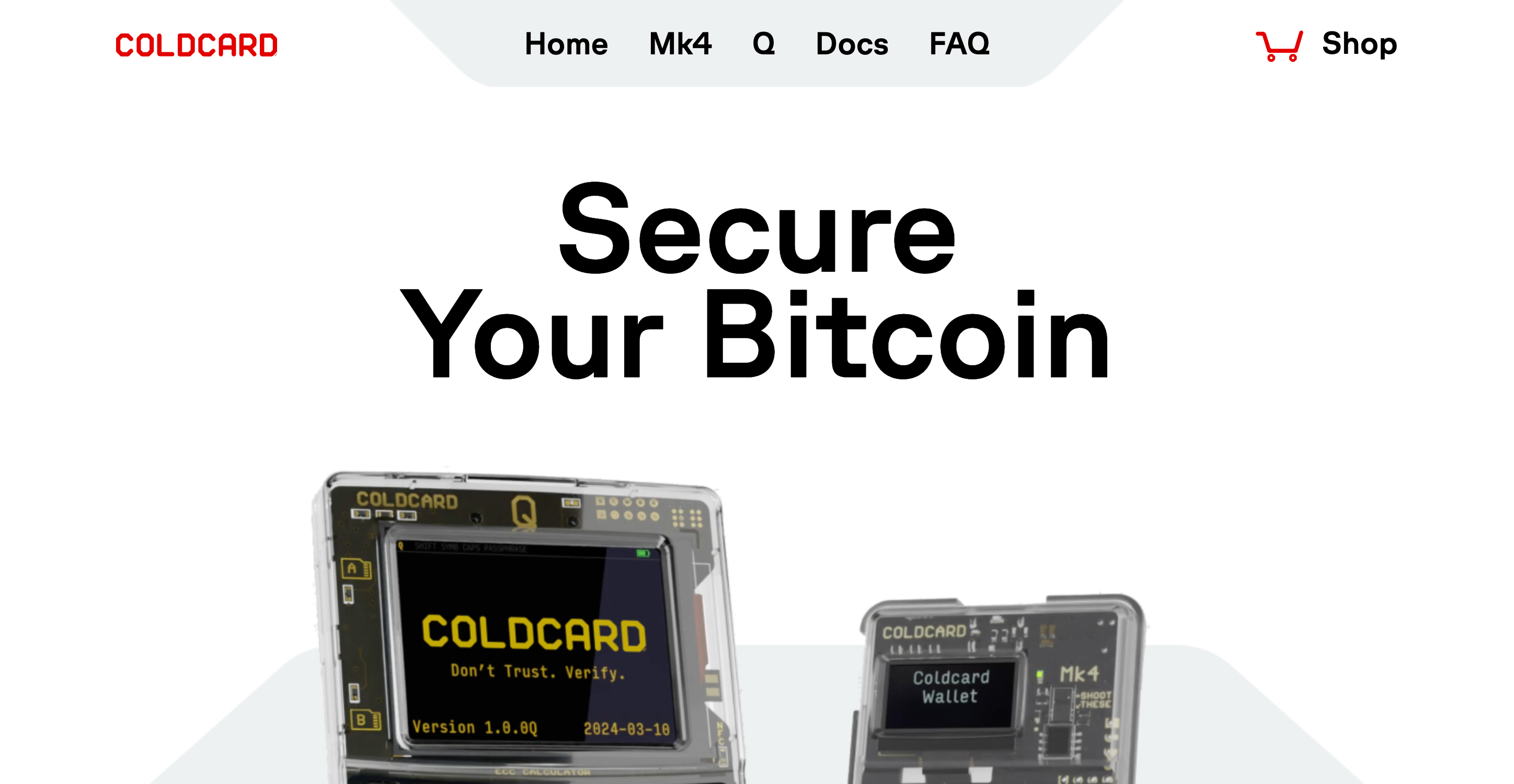 Screenshot of Coldcard website