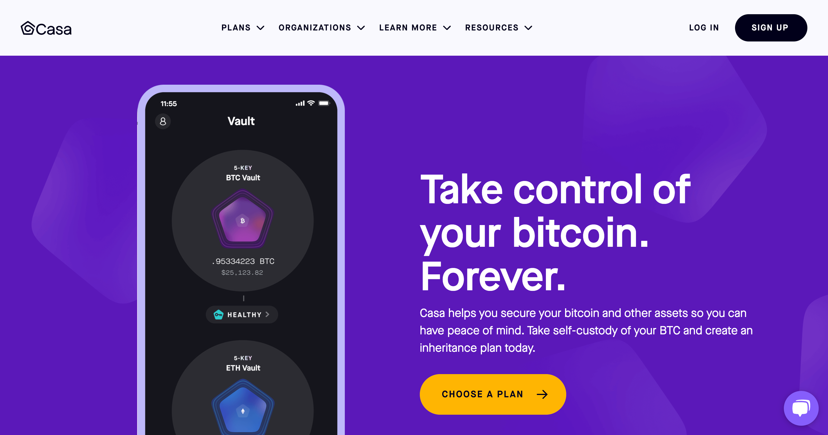 Screenshot of Casa website