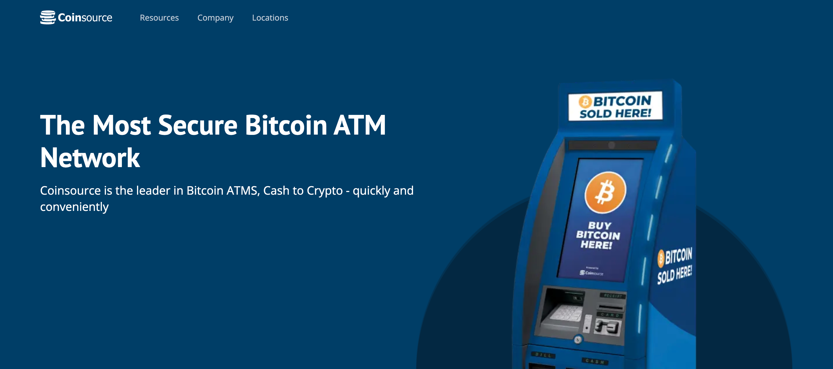 Screenshot of Coinsource website