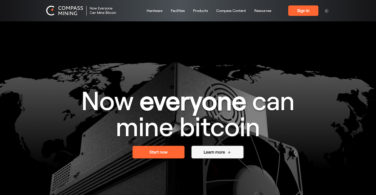 Screenshot of Compass Mining website