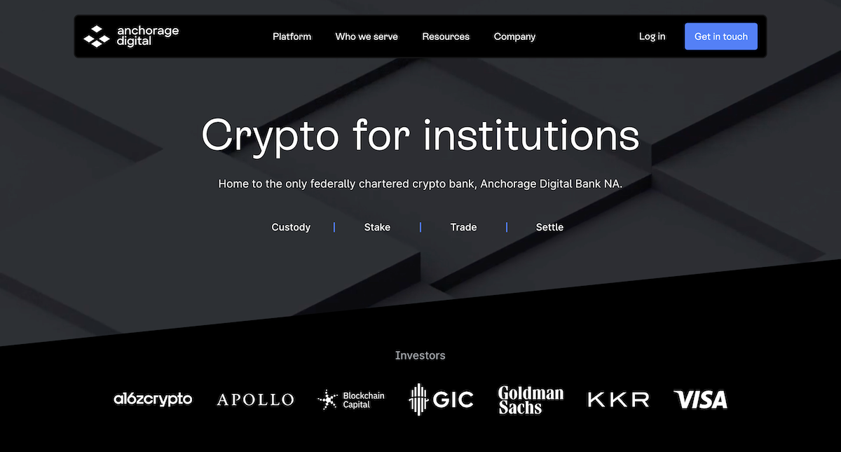 Screenshot of Anchorage Digital website