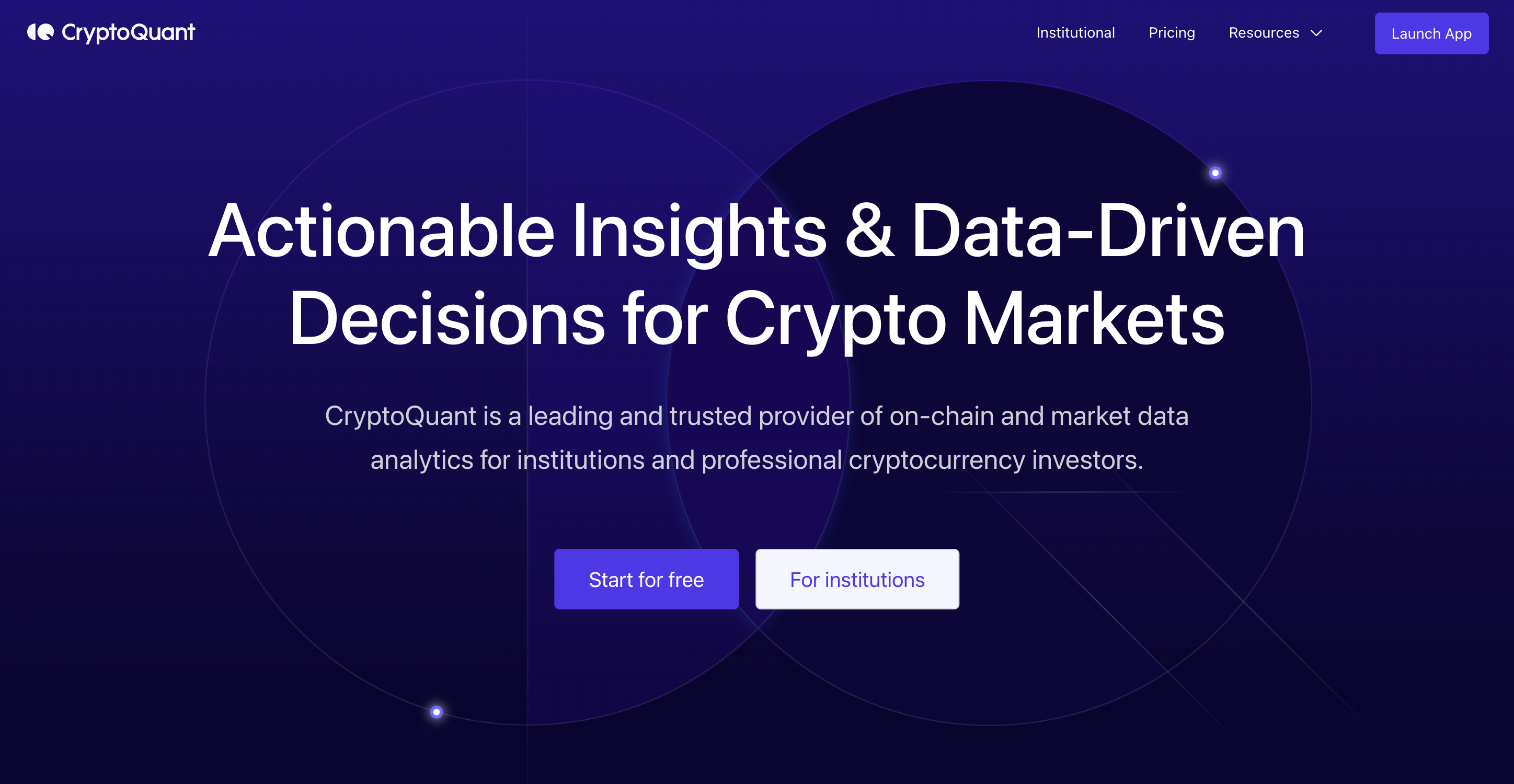Screenshot of CryptoQuant website