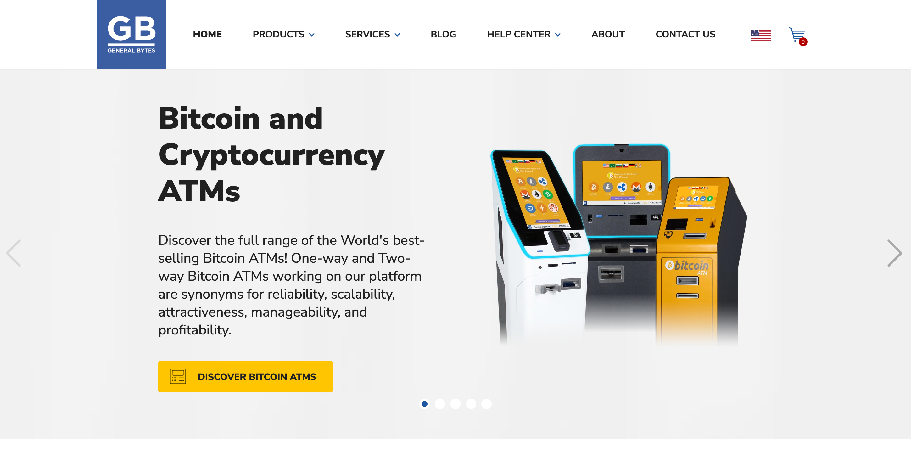 Screenshot of General Bytes website