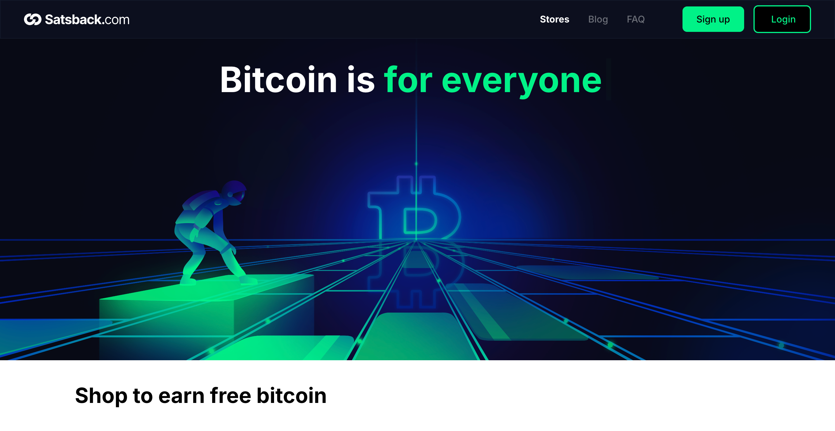 Screenshot of Satsback website