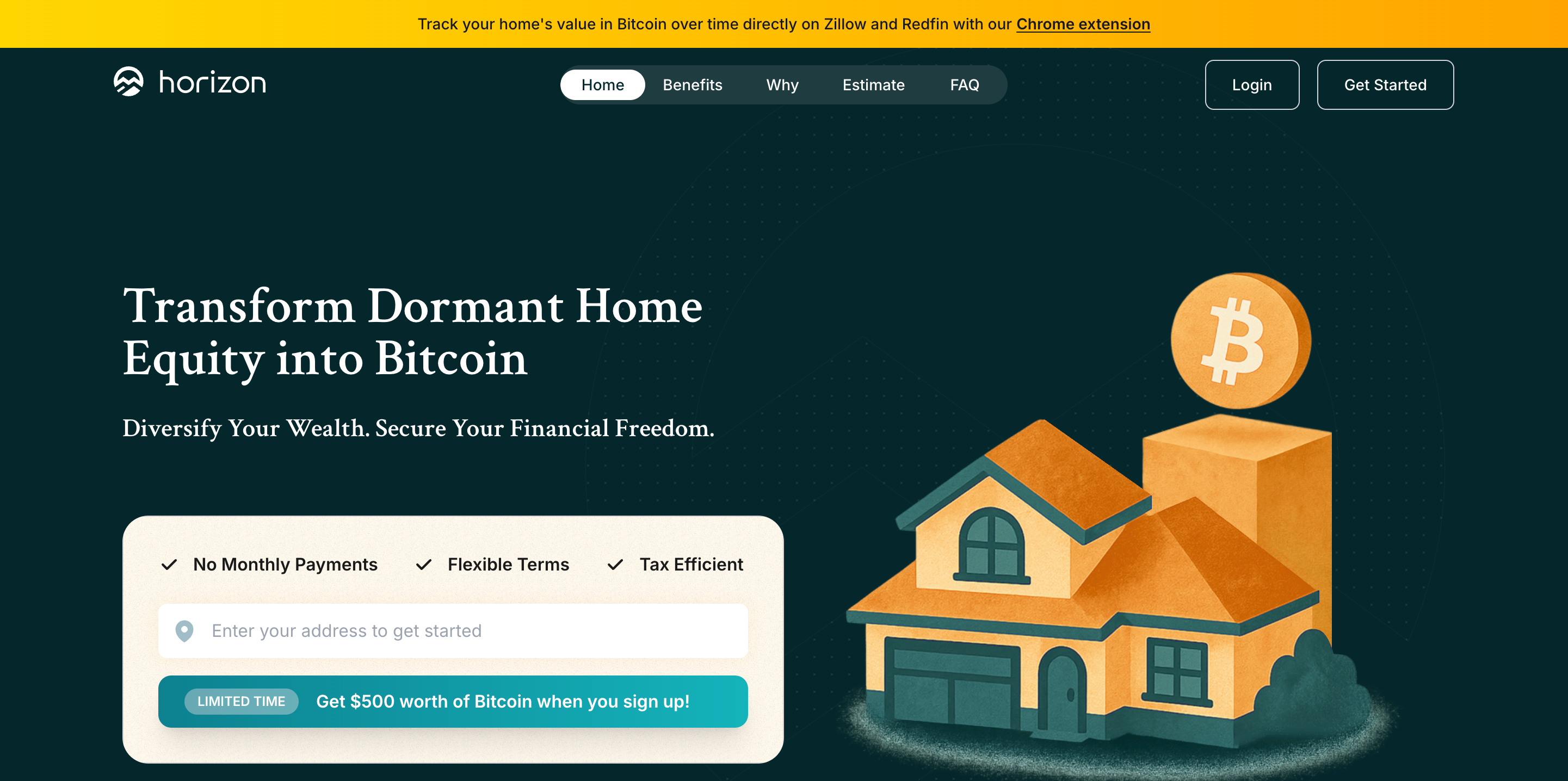 Screenshot of Horizon website