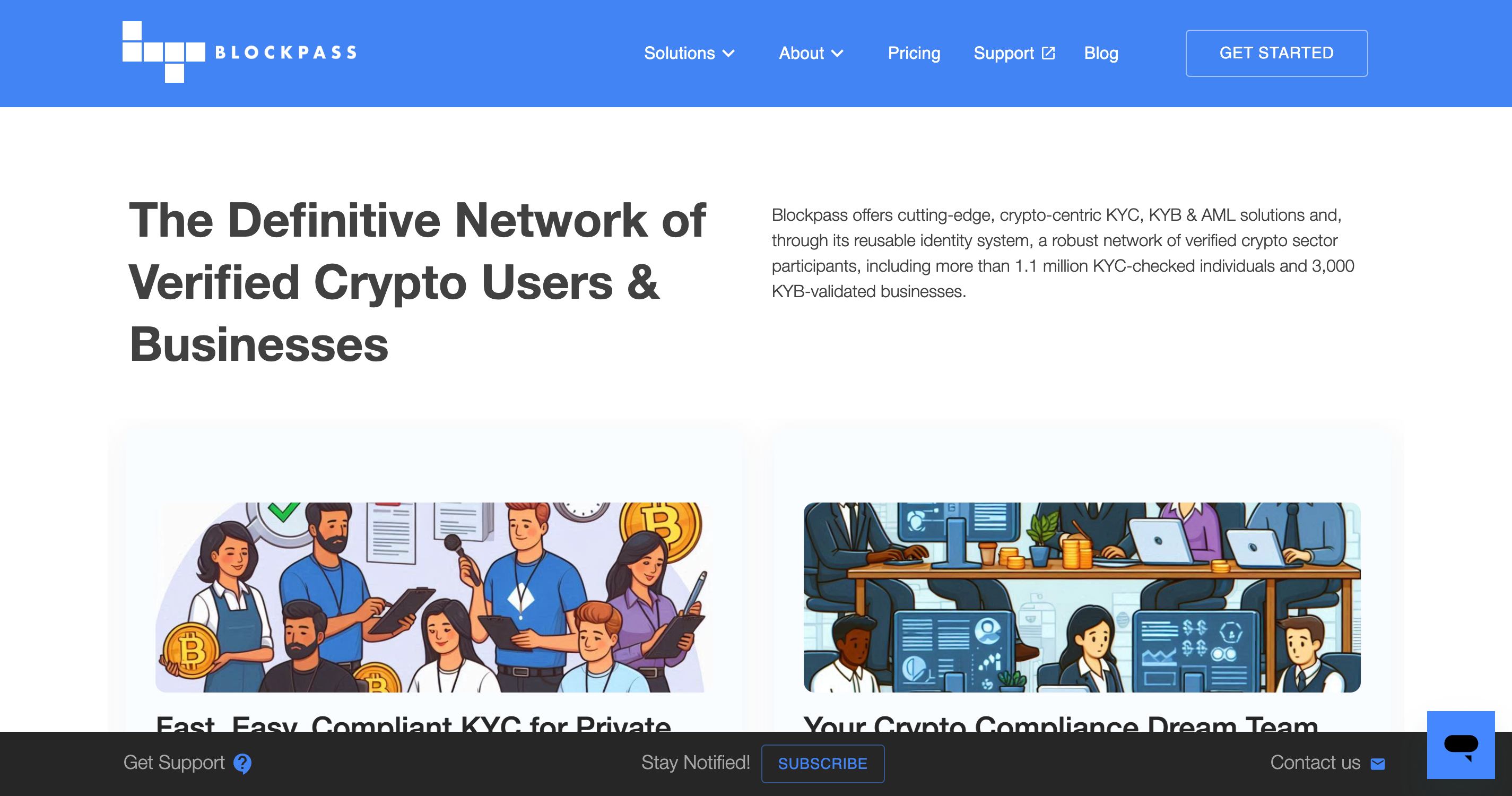 Screenshot of Blockpass website