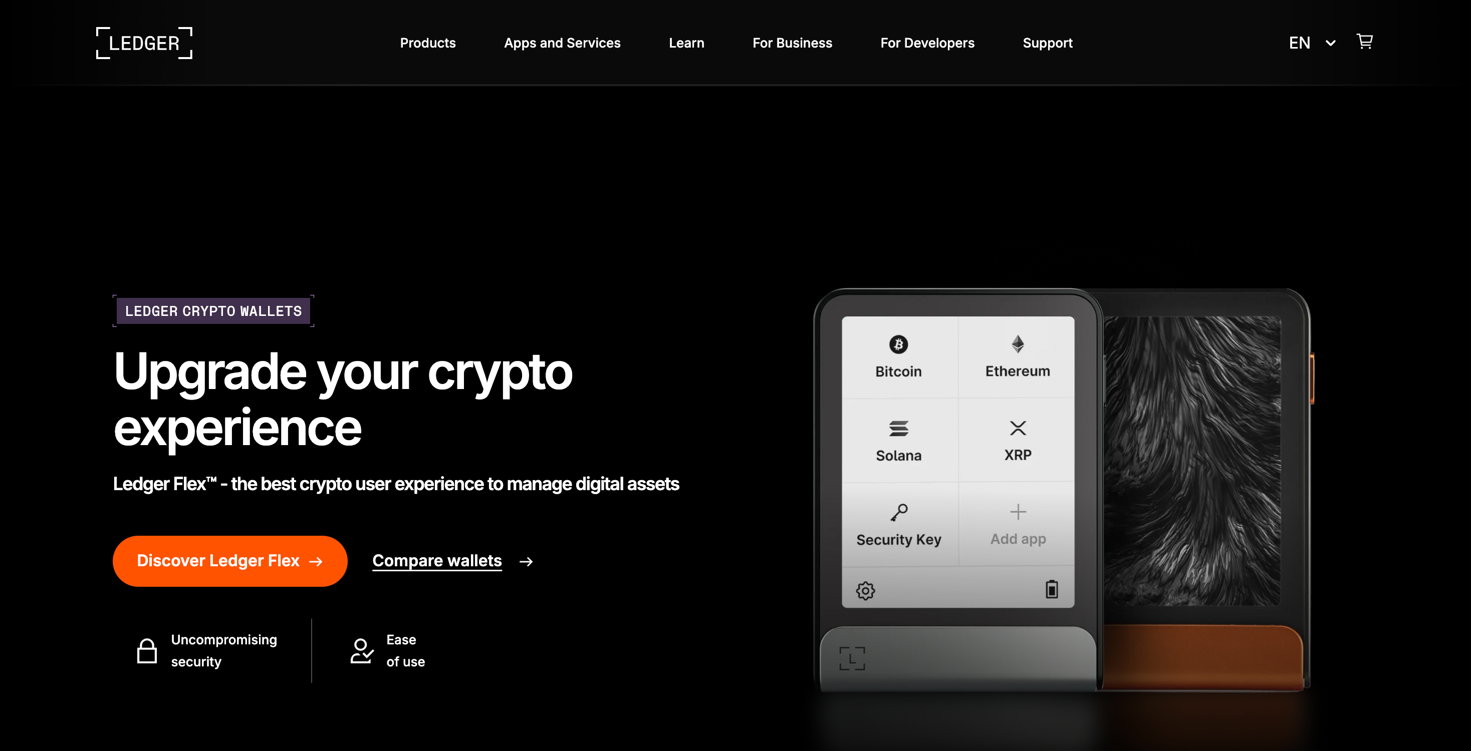 Screenshot of Ledger website
