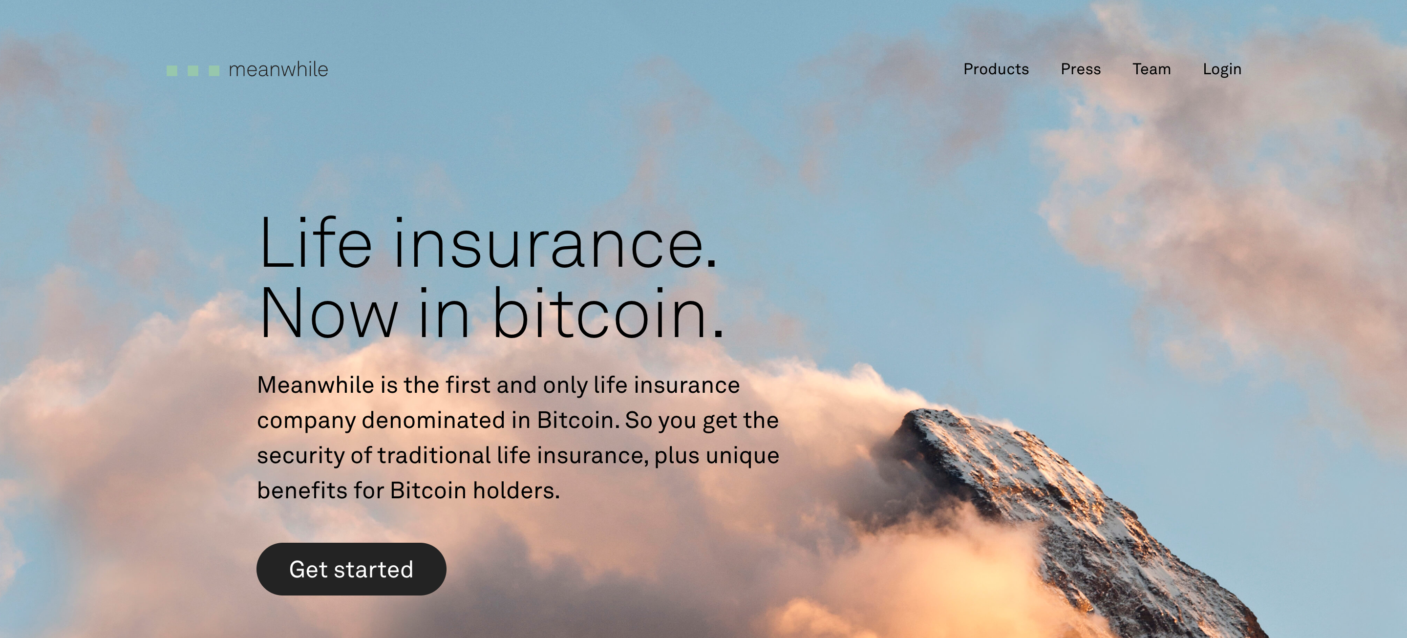 Screenshot of Meanwhile website