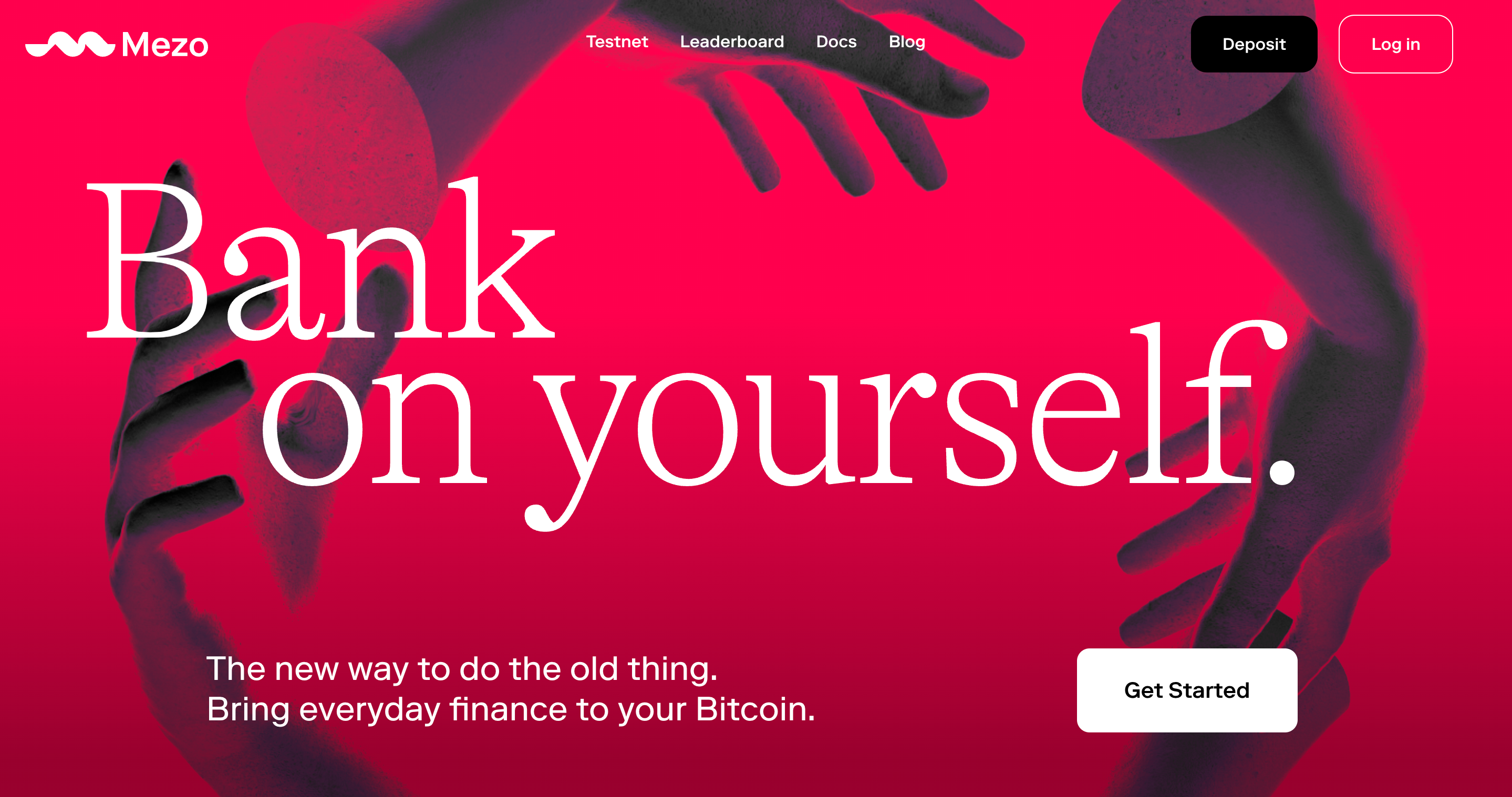 Screenshot of Mezo website