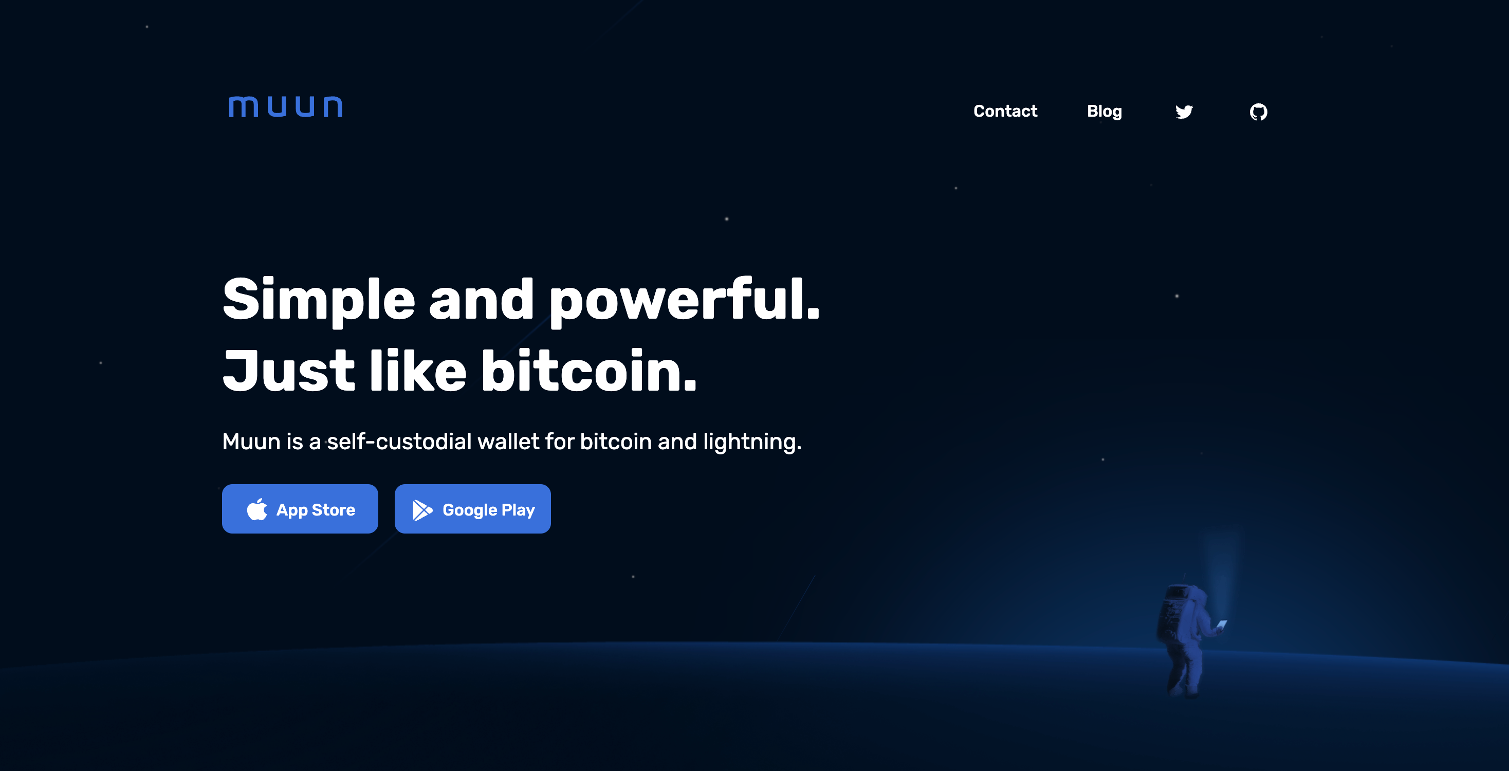 Screenshot of Muun website