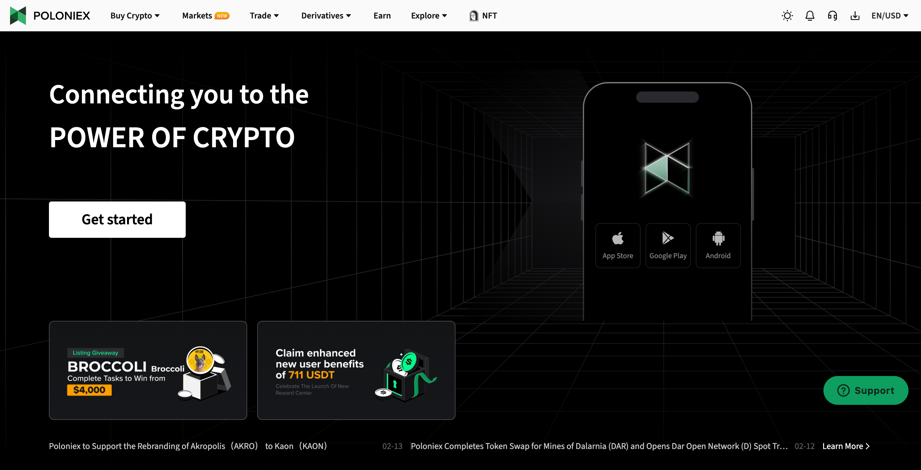 Screenshot of Poloniex website