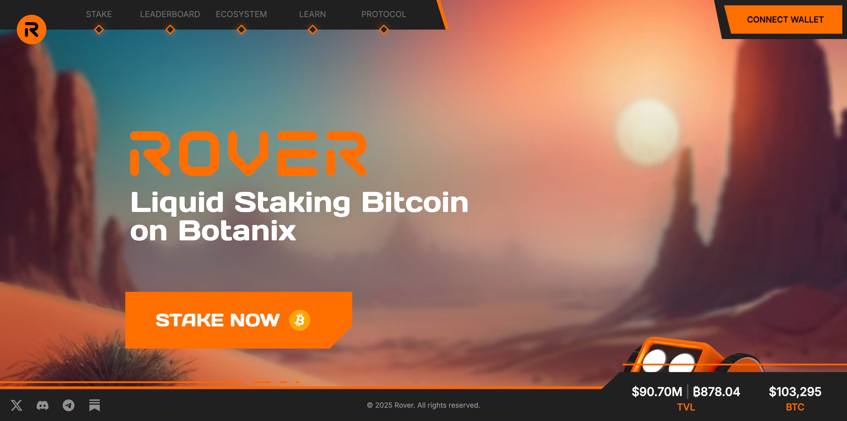 Screenshot of Rover website