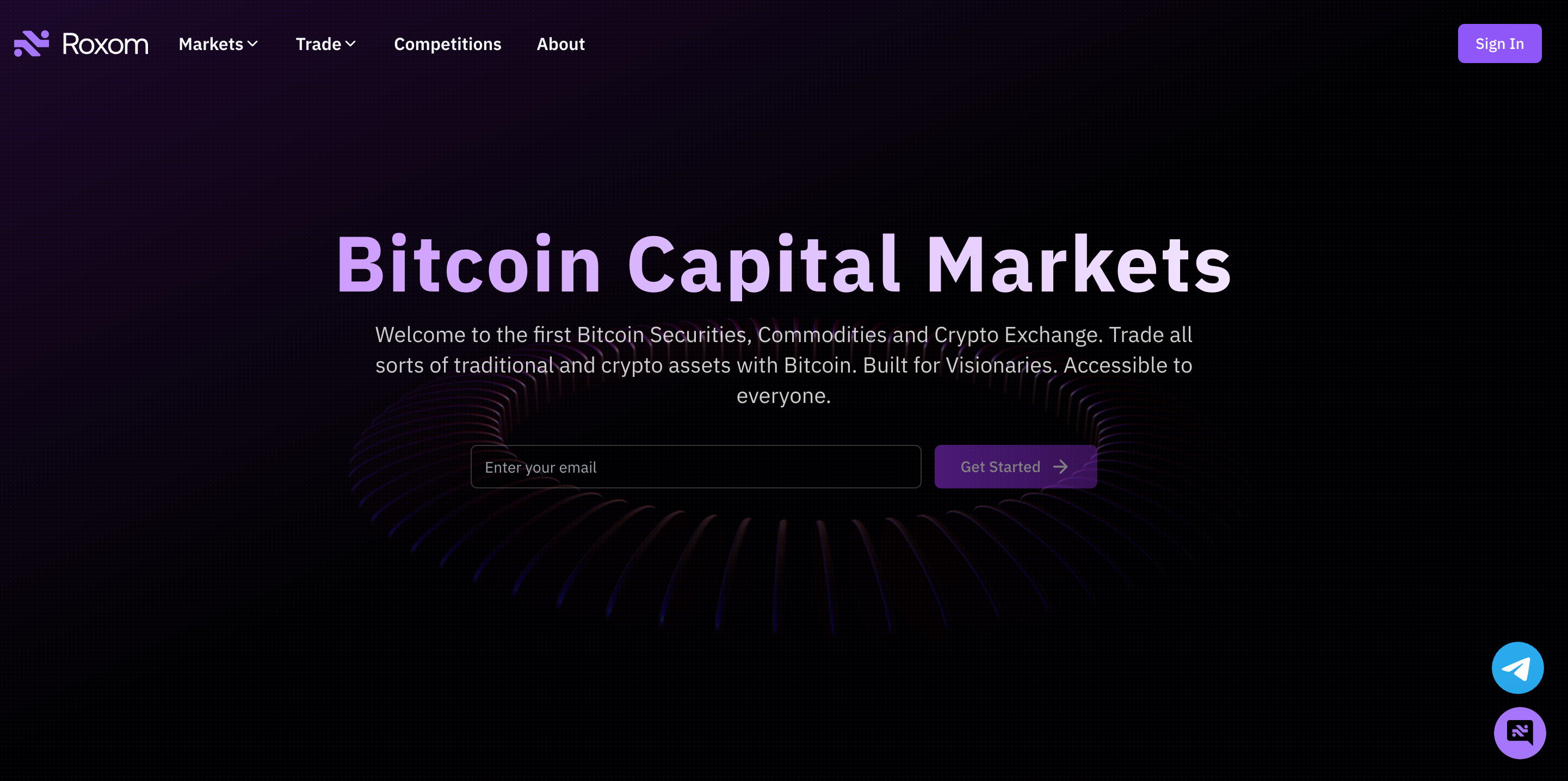 Screenshot of Roxom website