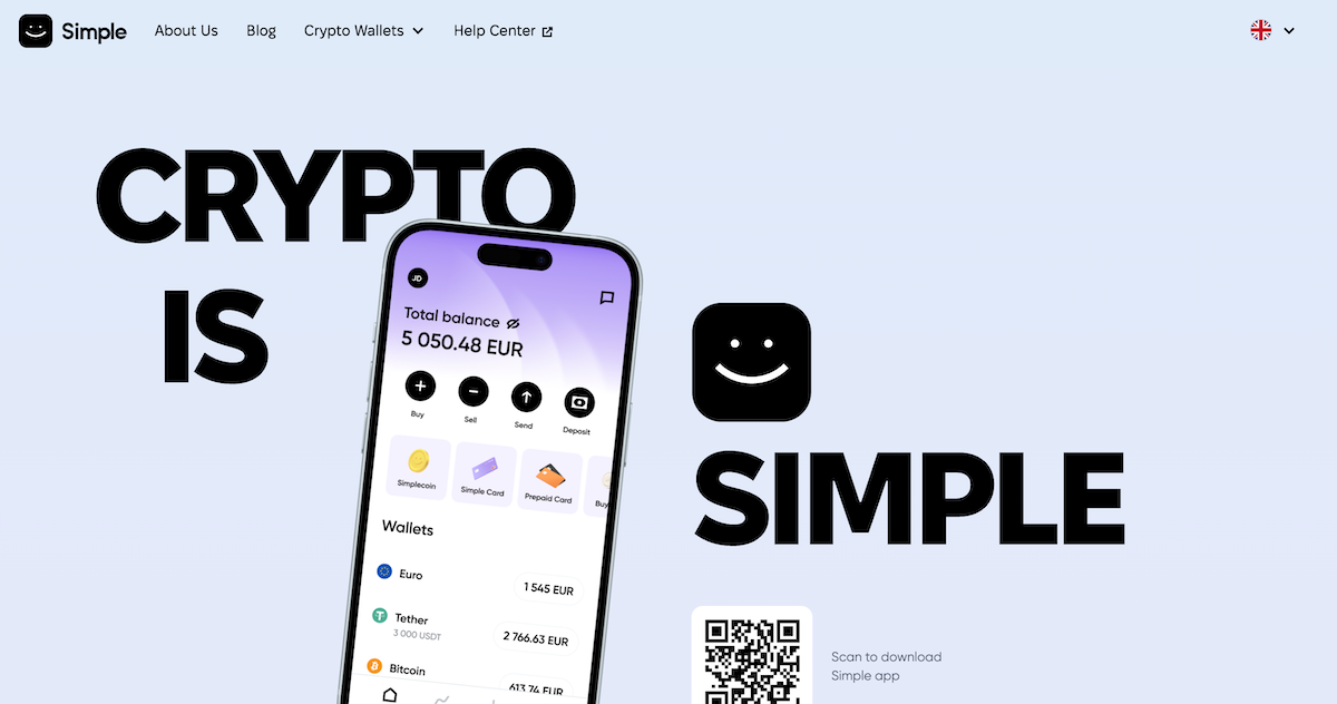 Screenshot of Simple website