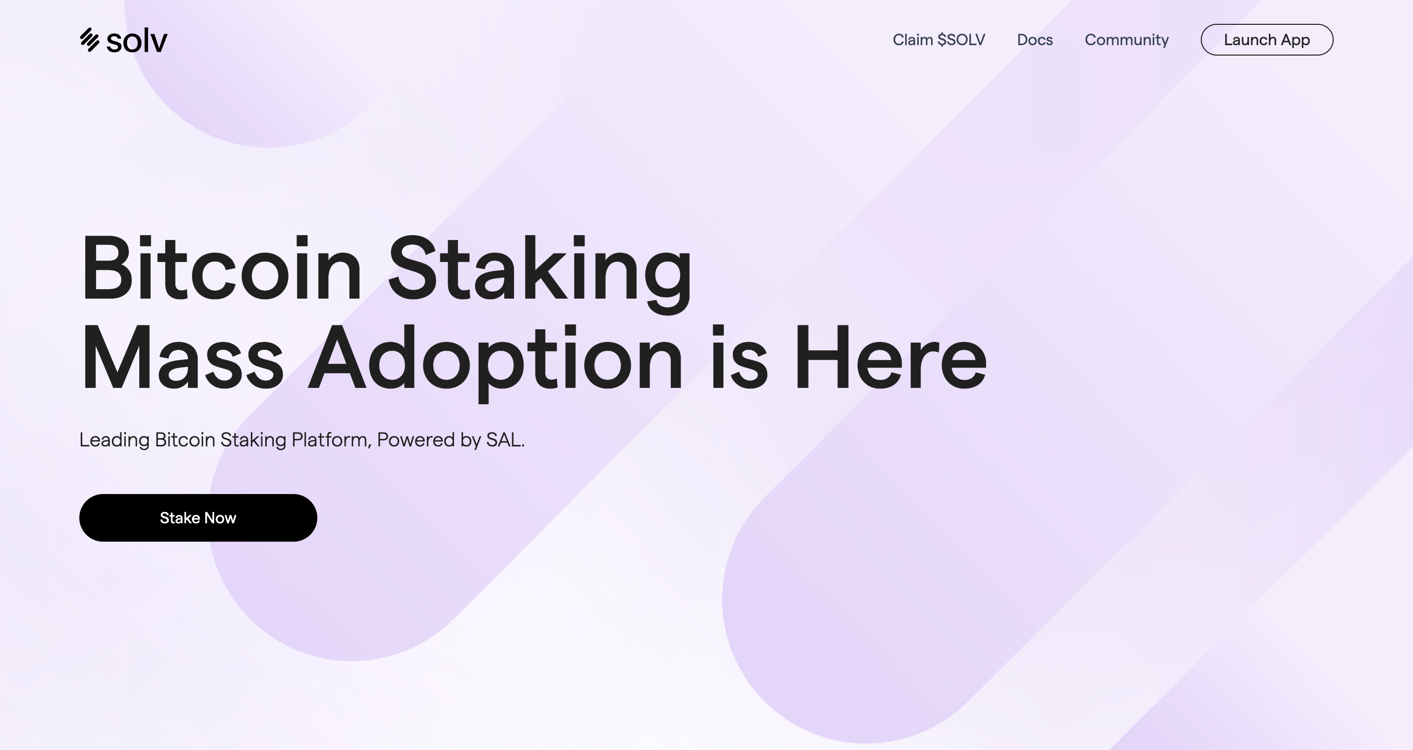 Screenshot of Solv website