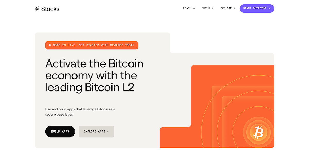 Screenshot of Stacks website