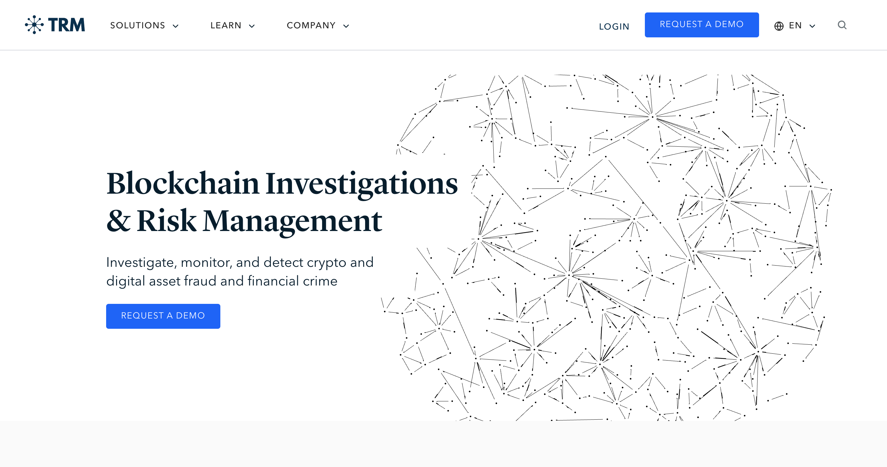 Screenshot of TRM Labs website