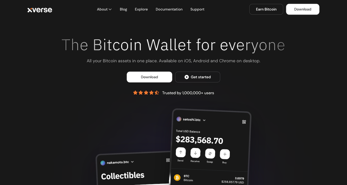 Screenshot of Xverse website