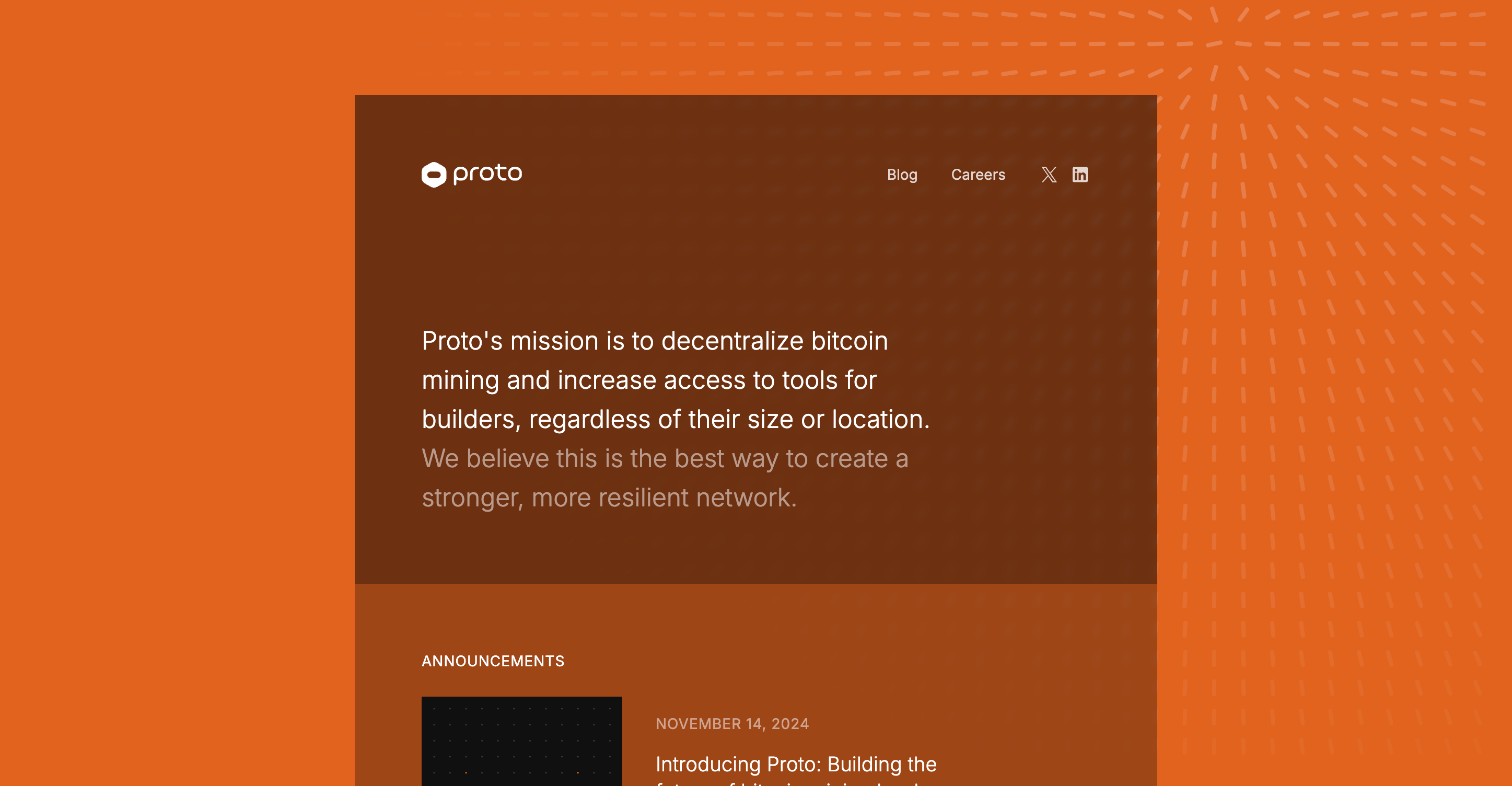 Screenshot of Proto website