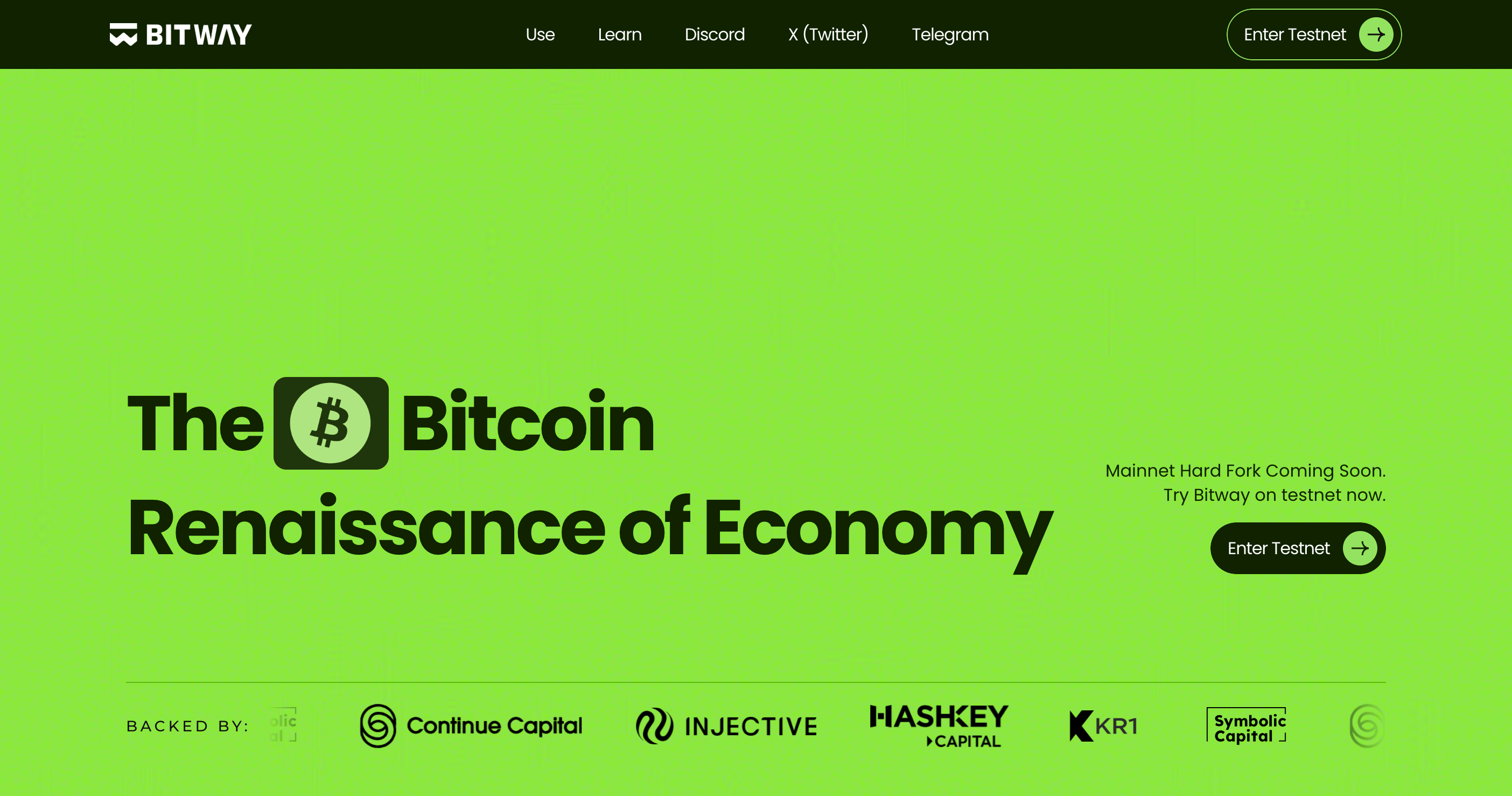 Screenshot of Bitway website